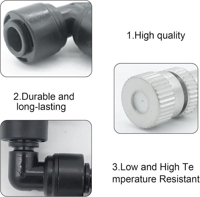 GLSJA 4 Pack Reptile Mister Nozzles，Reptile Misting Nozzles 1/4'', Reptile Fogger Fine Mist Nozzles for Full Water Coverage, Replacement Micro Spray Nozzles - Image 4